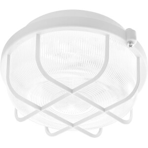 Aufputz Round LED Deckenleuchte HV, 5W, 210mm, 550lm, Ra>80, 3000K, IP44, IK06, weiß PC-Abdeckung mit Gitter, Energieklasse F