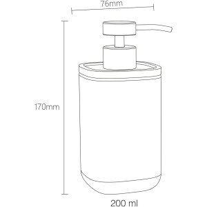 Sealskin 800055 Mind Seifenspender 200 ml, aus Zement gefertigt, Details aus Holz, Farbe Schwarz