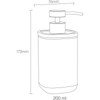 Sealskin 800055 Mind Seifenspender 200 ml, aus Zement gefertigt, Details aus Holz, Farbe Schwarz