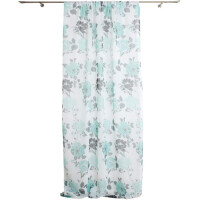 Mendola Interior Rossela Sheer Curtain, Natural Batiste Look, Tape, Blue-Grey, 300x260 cm
