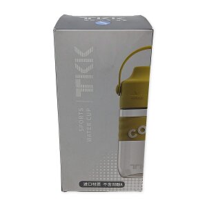 TKK 1017 Trinkflasche 500ml auslaufsicher und Strohhalme, Tritan BPA-Frei transparent mit Tragbriff