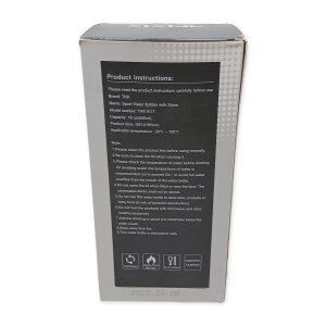 TKK 1017 Trinkflasche 500ml auslaufsicher und Strohhalme, Tritan BPA-Frei transparent mit Tragbriff