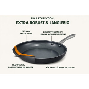 Hart Anodisierte Gesunde Keramische Antihaft-Grillpfanne 28 cm Rund, PFAS-fre