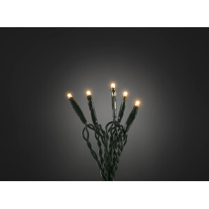 Micro LED Lichterkette, verschweißt, 100 bernsteinfarbene Dioden, 24V Innentrafo, dunkel