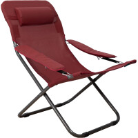HOMECALL Camping-Klappstuhl mit 2x1 Textilen und verstellbarer Rückenlehne - Rot