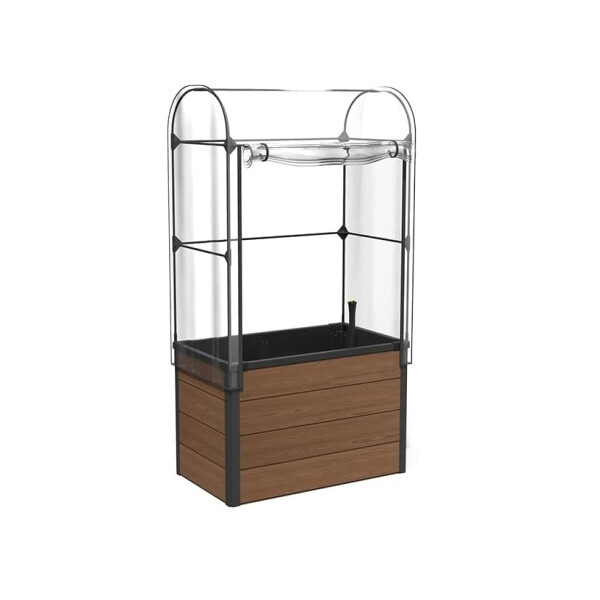 Keter Maple Gewächshaus, braun, Maße 104x71x34,5 cm, ideal für Salat, Blumen oder Kräuter, auch für Balkon, Terrasse oder City Gardening