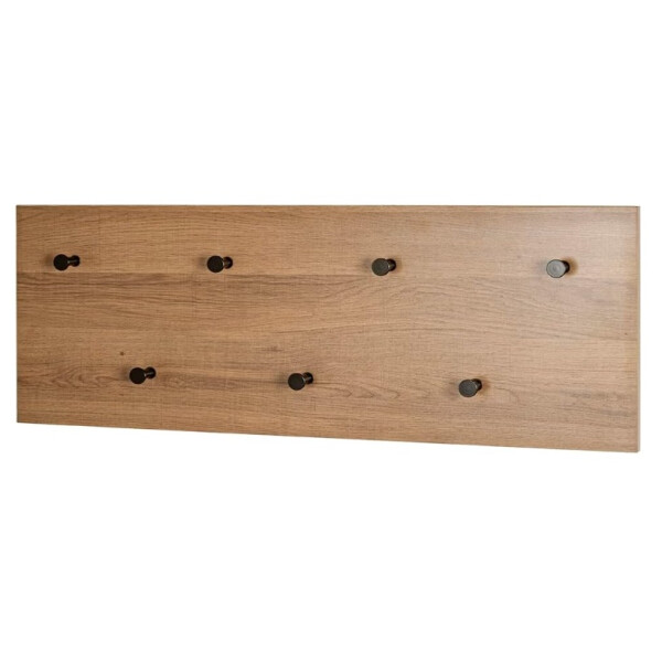 HAKU Möbel Wandgarderobe eiche, schwarz, MDF, Metall - Maße: B 80 cm x H 30 cm x T 5 cm, Style: Modern