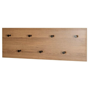 HAKU Möbel Wandgarderobe eiche, schwarz, MDF, Metall - Maße: B 80 cm x H 30 cm x T 5 cm, Style: Modern