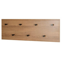 HAKU Möbel Wandgarderobe eiche, schwarz, MDF, Metall - Maße: B 80 cm x H 30 cm x T 5 cm, Style: Modern
