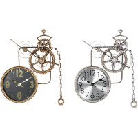 DKD Home Decor Wanduhr Uhr Retro 2er Set