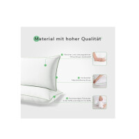 Kopfkissen 40x80 2er Set Höhenverstellbares Kissen Rechteckig Schlafkissen Weiß Bettkissen mit Reißverschluss Waschbarer Kopfkissenbezug