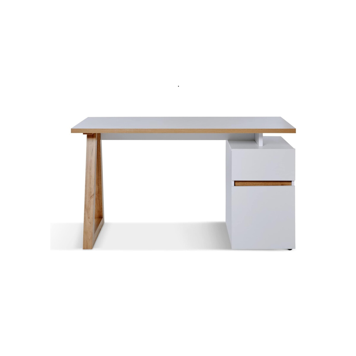 Büroschreibtisch mit 1 Schublade und 1 Tür, Wei&sz