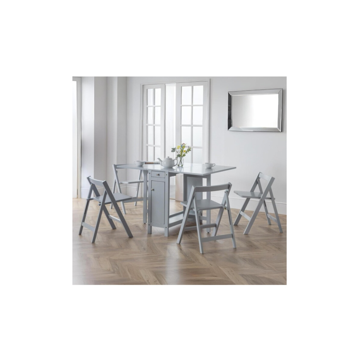 Das Julian Bowen Savoyen-Esszimmer-Set aus hellgrauem Holz i
