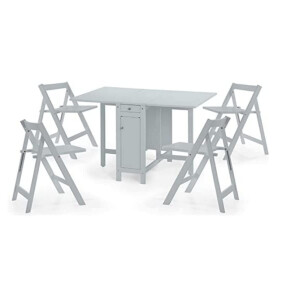 Das Julian Bowen Savoyen-Esszimmer-Set aus hellgrauem Holz ist ein elegantes und praktisches Esszimmermöbel für jedes Zuhause