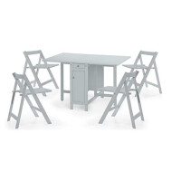 Das Julian Bowen Savoyen-Esszimmer-Set aus hellgrauem Holz ist ein elegantes und praktisches Esszimmermöbel für jedes Zuhause