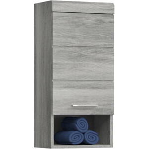 Badezimmer Hängeschrank Badschrank Schrank Soul, Holzwerkstoff, rauchsilber Nachbildung, 37 x 79 x