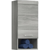 Badezimmer Hängeschrank Badschrank Schrank Soul, Holzwerkstoff, rauchsilber Nachbildung, 37 x 79 x