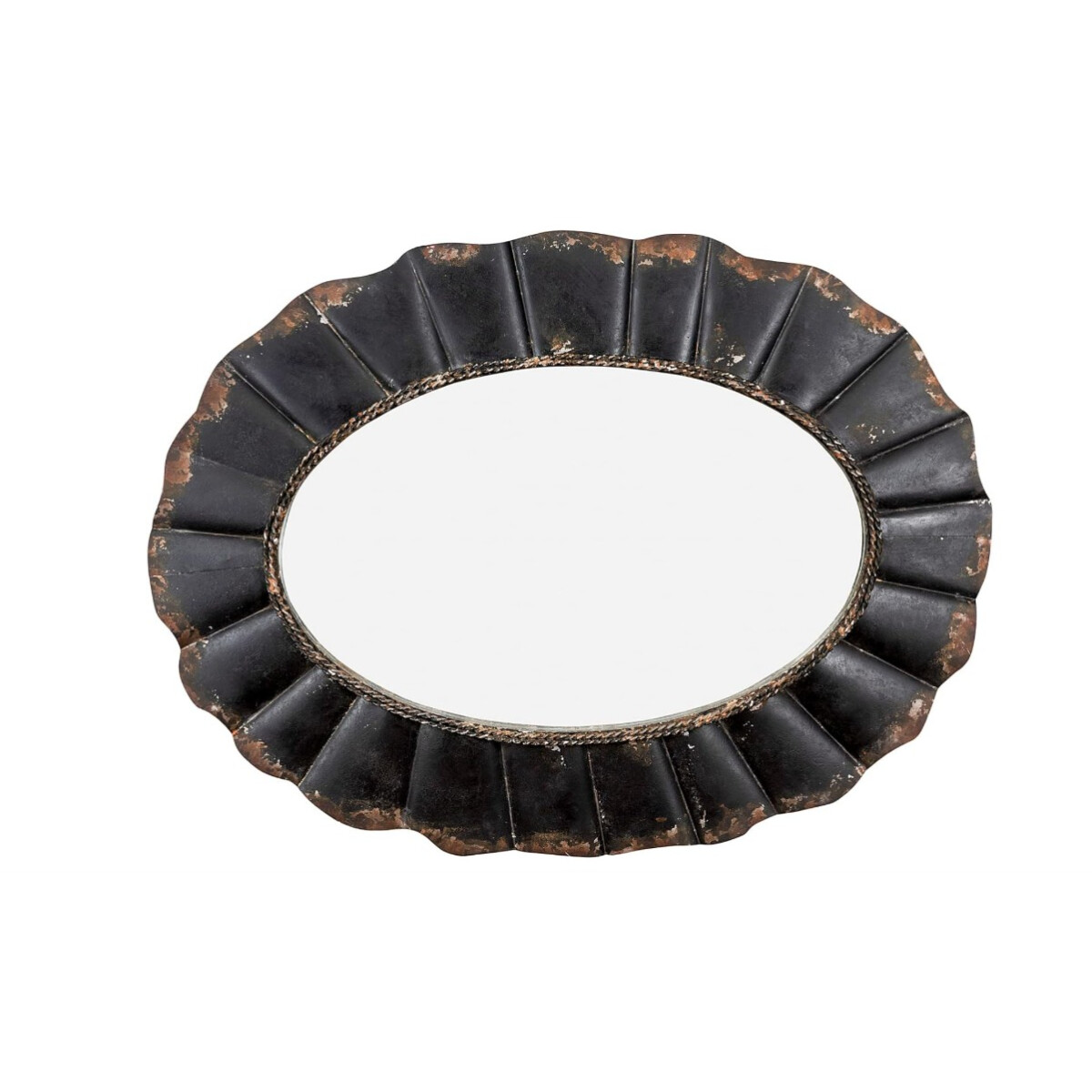 Creative Spiegel Co-Op Oval Mirror with Distressed Black Sca