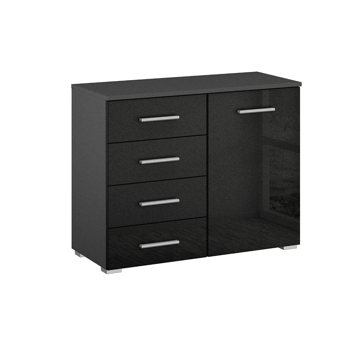 Rauch Möbel BASE Kommode – Grau Metallic Hochglan