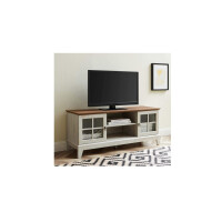 Moderner 47-Zoll-TV Board Lowboard in Walnuss-Weiß