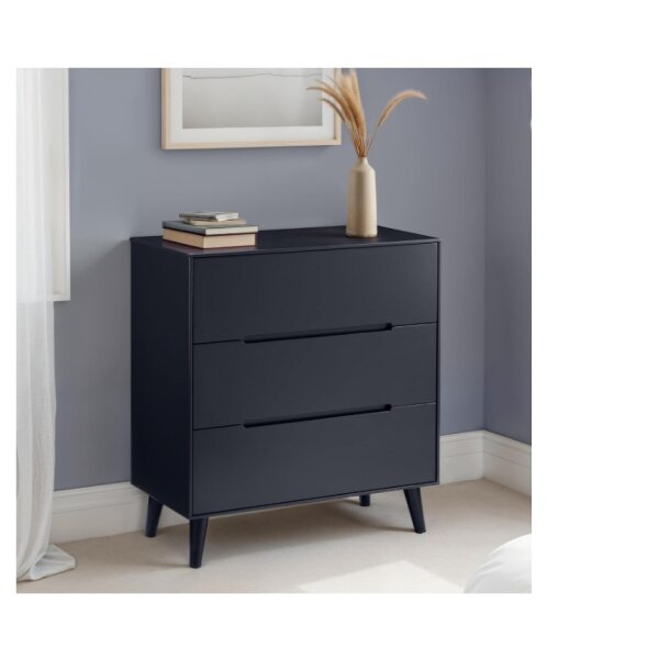 Kommode mit 3 Schubladen in Anthrazit ist eine moderne und elegante Aufbewahrung für dein Schlafzimmer