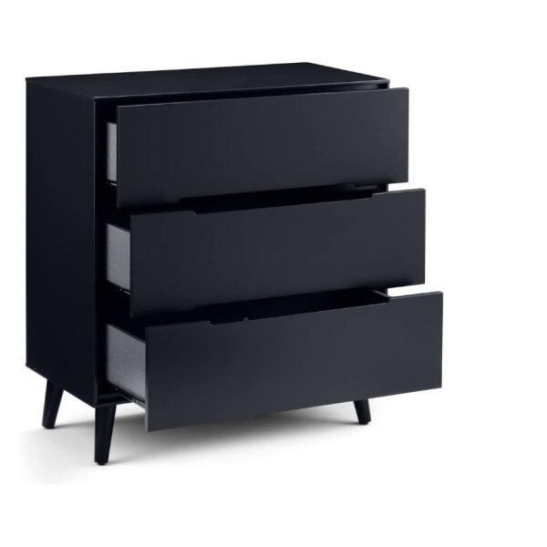 Kommode mit 3 Schubladen in Anthrazit ist eine moderne und elegante Aufbewahrung für dein Schlafzimmer