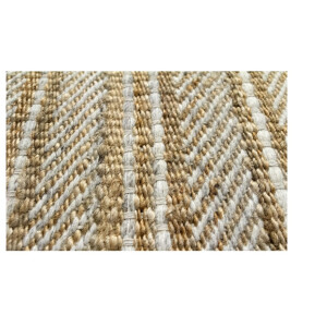Teppich Olivia, Handgewebter Woll-Jute-Teppich für Wohnzimmer, Schlafzimmer, Naturweiß, (80 x 150 cm)