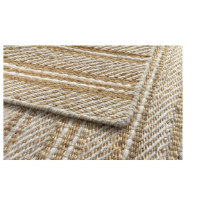 Teppich Olivia, Handgewebter Woll-Jute-Teppich für Wohnzimmer, Schlafzimmer, Naturweiß, (80 x 150 cm)