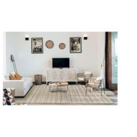 Teppich Olivia, Handgewebter Woll-Jute-Teppich für Wohnzimmer, Schlafzimmer, Naturweiß, (80 x 150 cm)