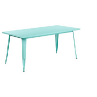 Charis Commercial Grade 80 × 160 cm Metalltisch Gartentisch Mintgrün