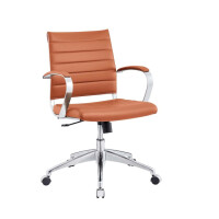 Modway- Jive Bürostuhl mit mittlerer Rückenlehne, gerippt, Terrakotta, 66 x 66 x 89 cm