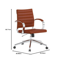 Modway- Jive Bürostuhl mit mittlerer Rückenlehne, gerippt, Terrakotta, 66 x 66 x 89 cm