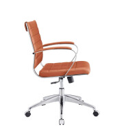 Modway- Jive Bürostuhl mit mittlerer Rückenlehne, gerippt, Terrakotta, 66 x 66 x 89 cm