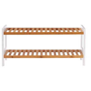 HAKU Möbel Schuhregal Natur, weiß, Bambus, MDF - Maße: B 70 cm x H 34 cm x T 26 cm, Style: Scandi