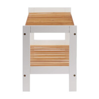 HAKU Möbel Schuhregal Natur, weiß, Bambus, MDF - Maße: B 70 cm x H 34 cm x T 26 cm, Style: Scandi