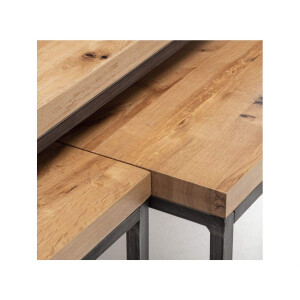 Brooklyn Couchtisch aus Eiche & Metall ist ein Industrielles und modernes Design für Wohnzimmer