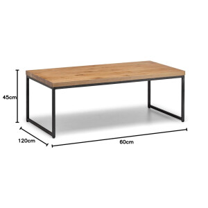 Brooklyn Couchtisch aus Eiche & Metall ist ein Industrielles und modernes Design für Wohnzimmer