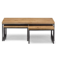 Brooklyn Couchtisch aus Eiche & Metall ist ein Industrielles und modernes Design für Wohnzimmer