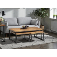 Brooklyn Couchtisch aus Eiche & Metall ist ein Industrielles und modernes Design für Wohnzimmer