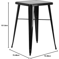 Flash Möbel quadratisch Indoor-Outdoor Bar Höhe Tisch, Metall, schwarz, 93.98 X 65.41 X 15,24 cm