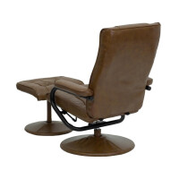 B-Ware Flash Furniture Lehnsessel mit Polsterhocker, modern, Gestell mit Leder umwickelt, Metall, Palomino, 72 x 58 x 39 cm