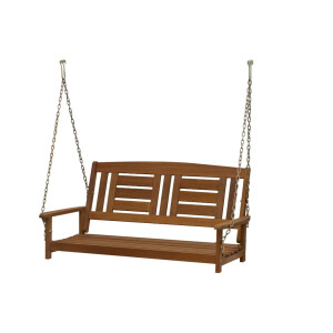 Outdoor hängende Veranda Schaukel mit Kette, Holz, Natur, 59.9 x 120.5 x 68.5 cm