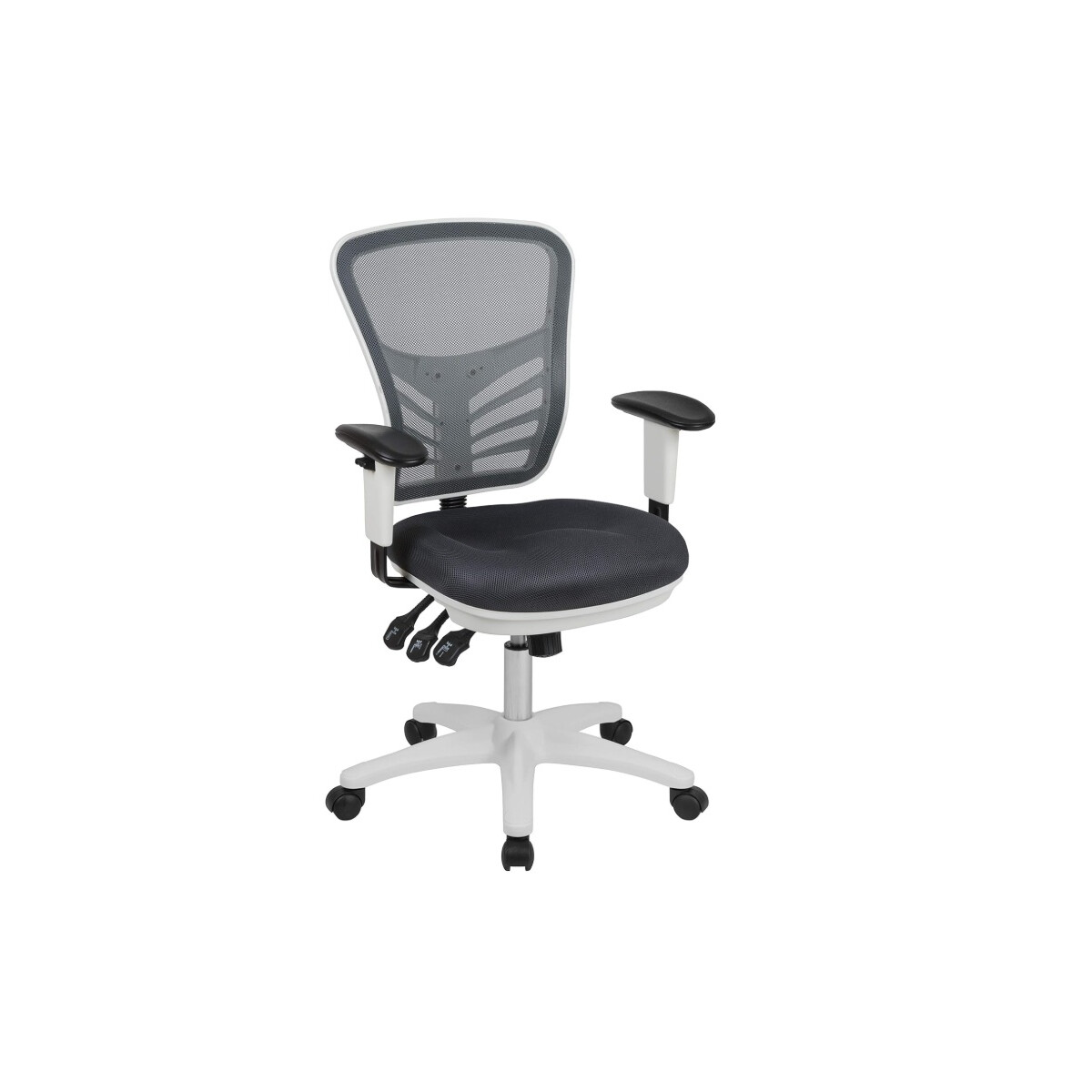 Bürostuhl Schwarz Ergonomisch Netzrücken Rollen H&