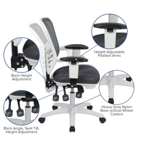 Bürostuhl Schwarz Ergonomisch Netzrücken Rollen Höhenverstellbar Büro Homeoffice