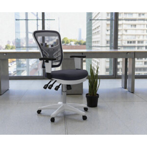 Bürostuhl Schwarz Ergonomisch Netzrücken Rollen Höhenverstellbar Büro Homeoffice