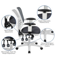Bürostuhl Schwarz Ergonomisch Netzrücken Rollen Höhenverstellbar Büro Homeoffice