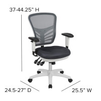 Bürostuhl Schwarz Ergonomisch Netzrücken Rollen Höhenverstellbar Büro Homeoffice