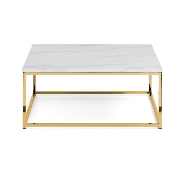 Julian Bowen Scala Couchtisch, Weißer Marmoreffekt Gold