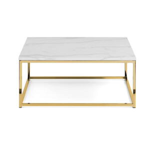 Julian Bowen Scala Couchtisch, Weißer Marmoreffekt Gold