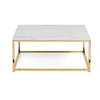 Julian Bowen Scala Couchtisch, Weißer Marmoreffekt Gold